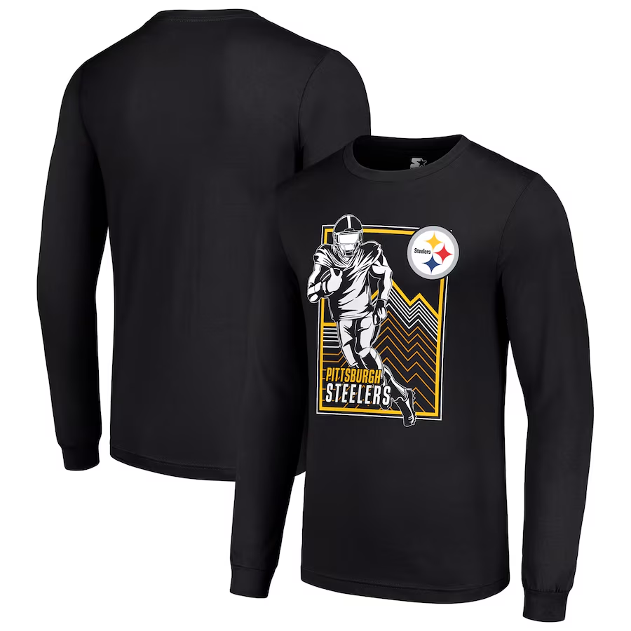 Men Pittsburgh Steelers black 2024 NFL Long sleeve T Shirts->nfl t-shirts->Sports Accessory